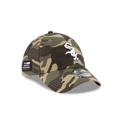 Green Chicago White Sox Hat - New Era MLB Armed Forces Weekend 39THIRTY Stretch Fit Caps USA3528076